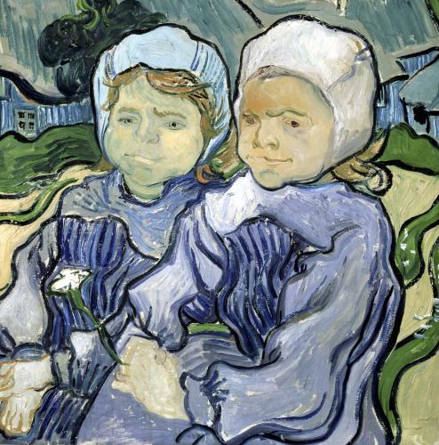 Two Little Girls 1890 - Van Gogh Painting On Canvas
